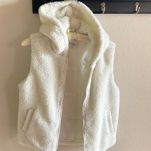 Sherpa hooded zip vest
